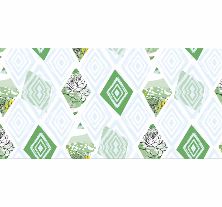 Roleta do salonu w abstrakcyjne geometryczne kwiaty - TenStickers