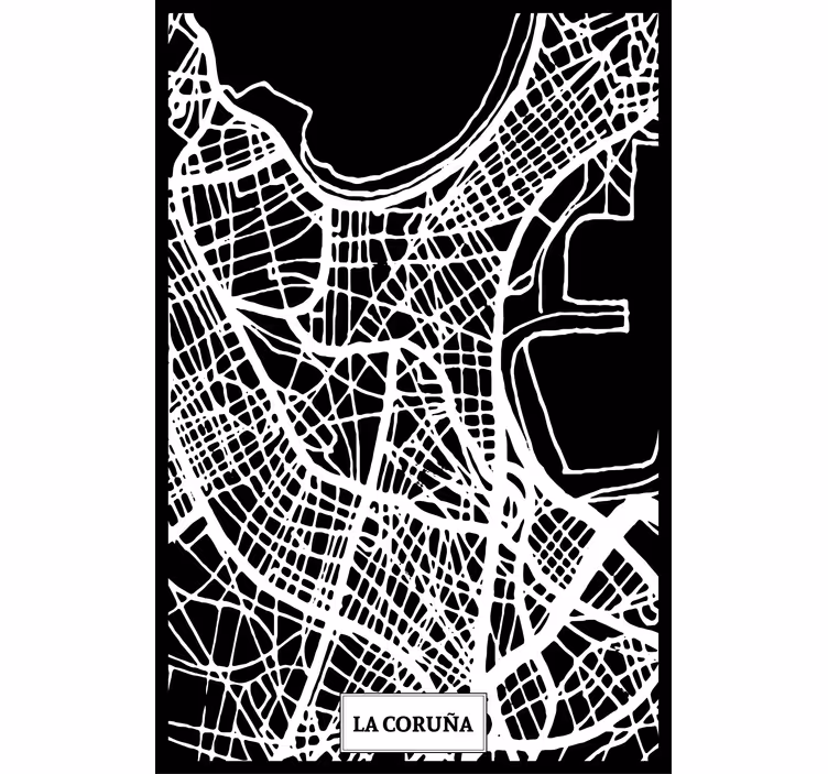Roleta do salonu z mapą topograficzną coruña - TenStickers