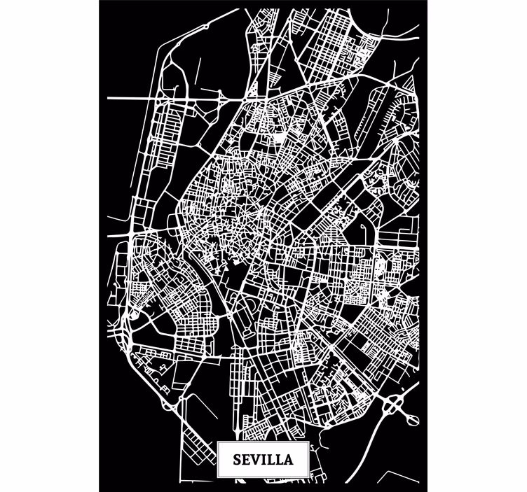 Roleta do salonu z mapą topograficzną sewilli - TenStickers