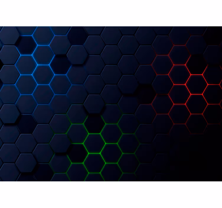 Czarna roleta z efektem 3d w ciemny heksagonalny wzór - TenStickers