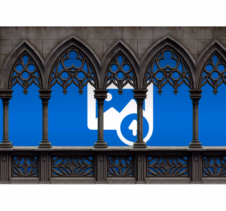 Czarna roleta fotomural kamień z ramą - TenStickers