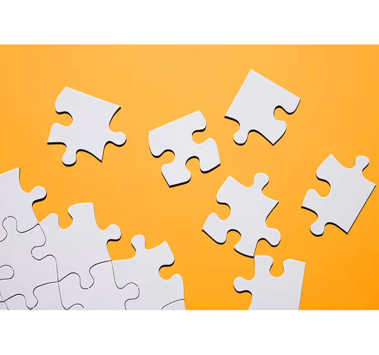 Żółta roleta na ścianę w kształcie puzzli - TenStickers