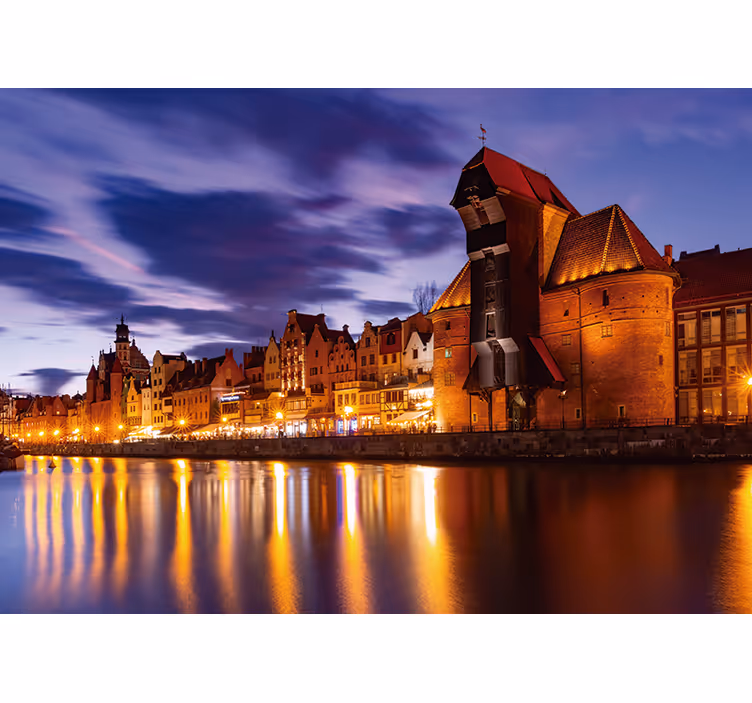 Niebieska roleta gdańsk nocą - TenStickers