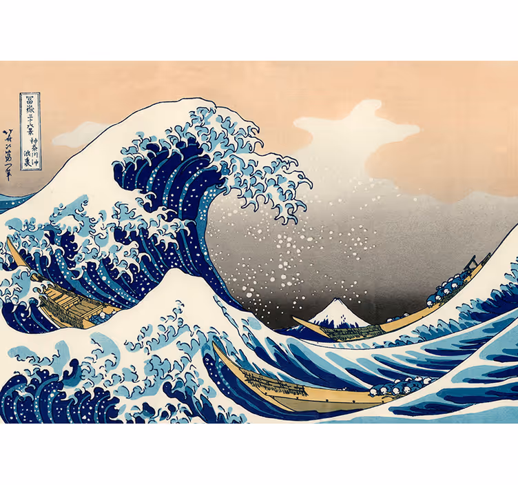Roleta do salonu z muralem fali hokusai - TenStickers