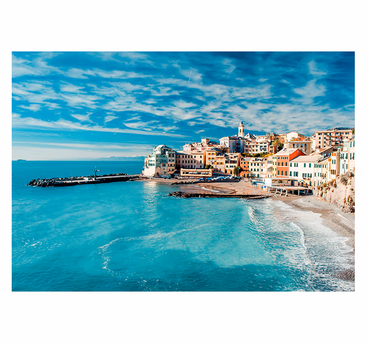 Roleta do salonu morze santorini - TenStickers