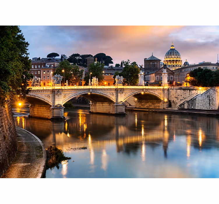 Roleta do salonu widok na rzym z tevere - TenStickers