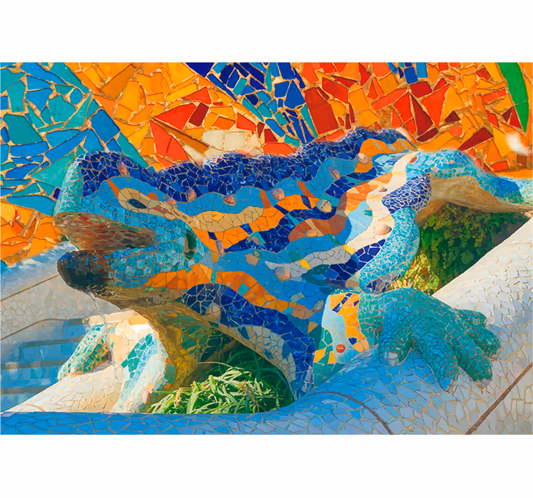 Roleta do salonu fototapeta park güell w barcelonie - TenStickers