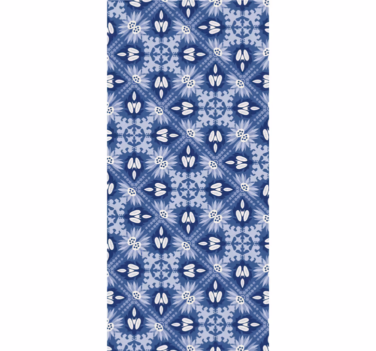 Niebieska roleta w ornamentyczny wzór - TenStickers