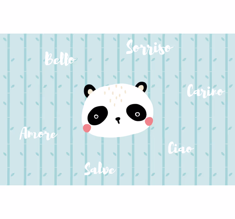 Niebieska roleta panda w chmurach - TenStickers