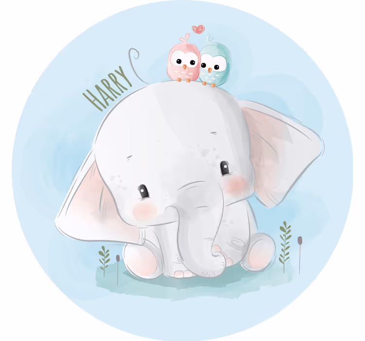 Niebieska roleta z dużym słoniem - TenStickers