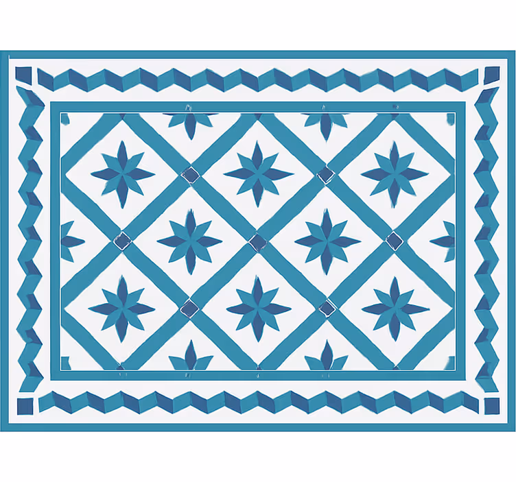 Niebieska roleta w geometryczne gwiazdy - TenStickers