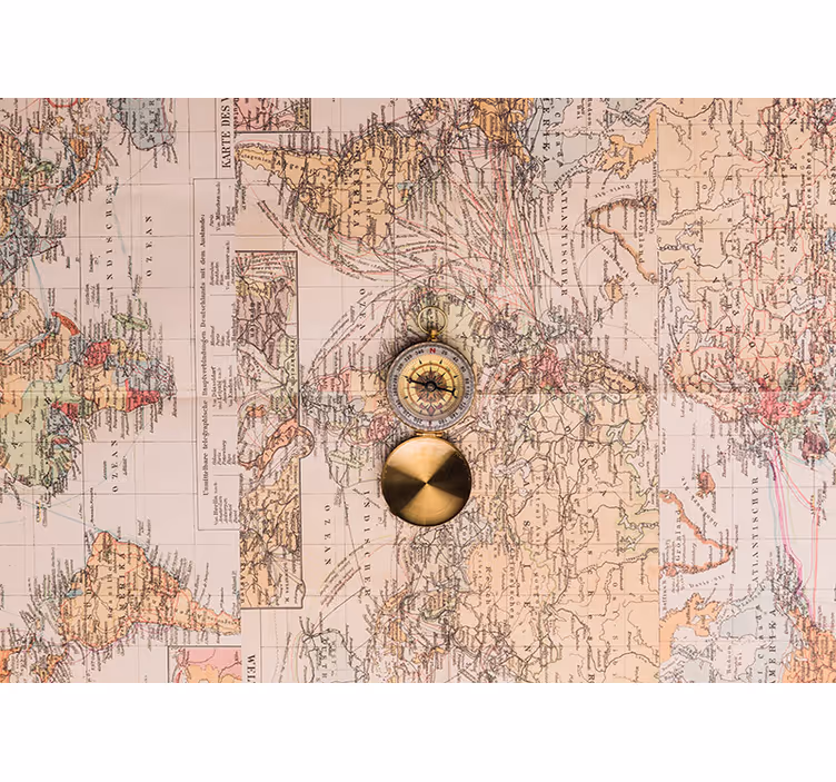 Roleta do salonu z vintage mapą świata - TenStickers