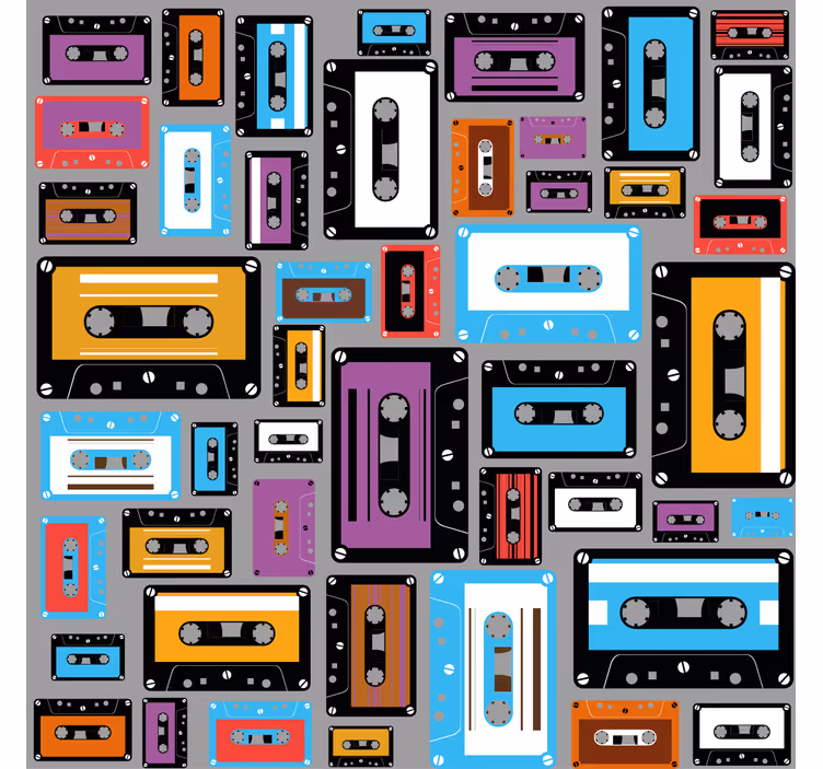 Roleta do salonu w wzór kaset retro z lat 80. - TenStickers