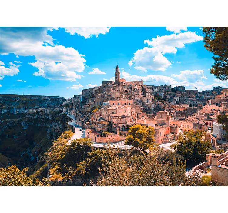 Roleta do salonu krajobraz miasta matera - TenStickers