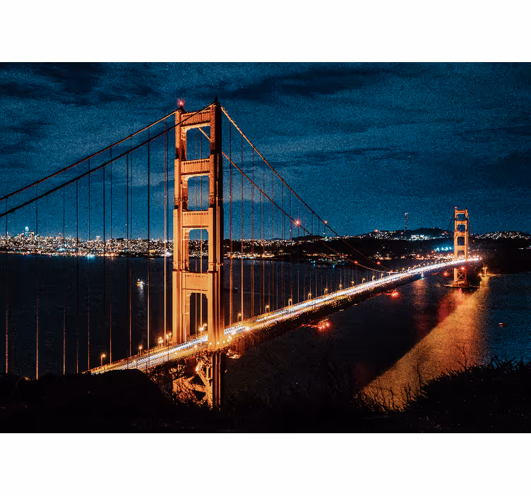 Roleta do salonu wieczór przy golden gate - TenStickers