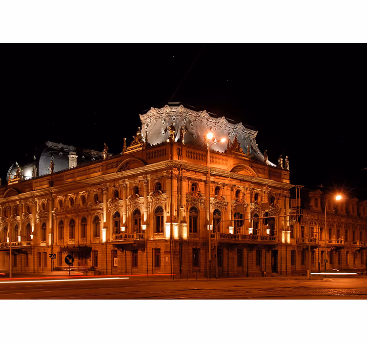 Roleta do salonu Łódź nocą - TenStickers