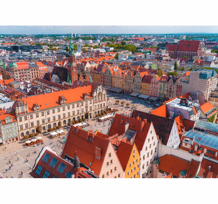 Roleta do salonu z panoramą wrocławia - TenStickers