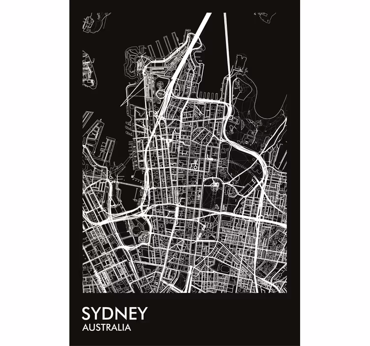 Roleta do salonu z mapą sydney - TenStickers