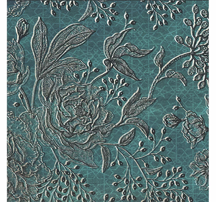 Roleta do salonu w orientalnej florze - TenStickers