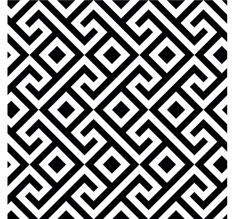 Roleta do salonu czarno-biała z geometrycznym wzorem - TenStickers