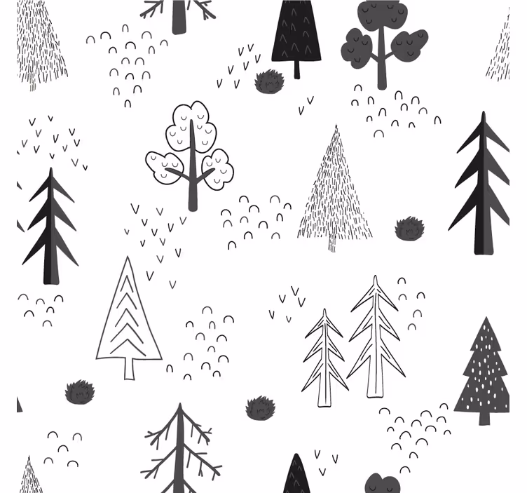Roleta do salonu białe minimalistyczne drzewa nordyckie - TenStickers