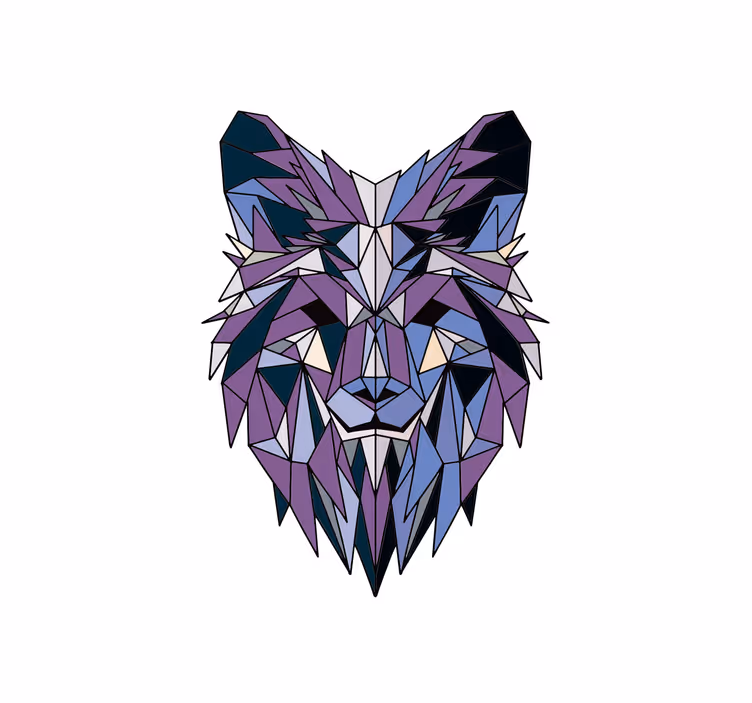 Roleta do salonu wilk w geometrycznym stylu - TenStickers