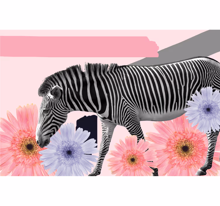 Roleta do salonu w stylu kolażu z zebrami - TenStickers