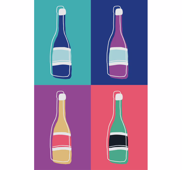 Roleta do salonu butelki szampana w stylu pop art - TenStickers