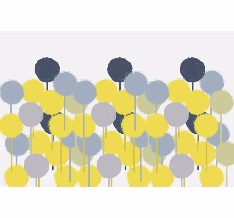 Roleta do salonu minimalistyczne żółte i szare koła - TenStickers