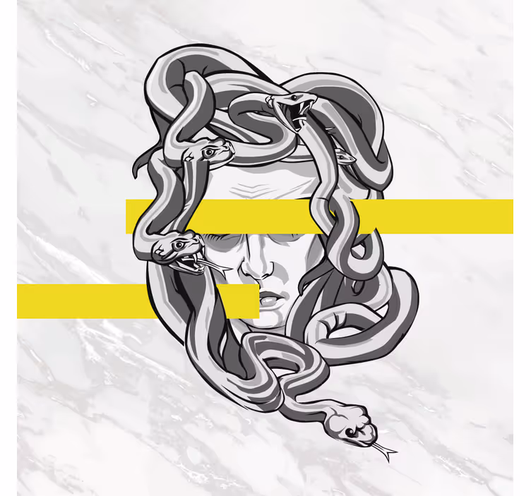 Roleta do salonu biała meduza w żółte paski - TenStickers