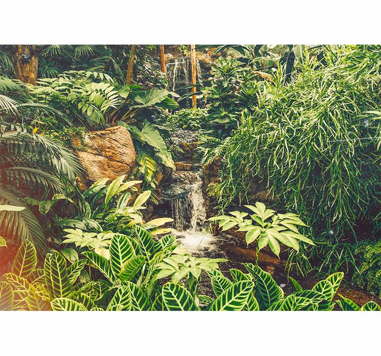 Roleta do salonu piękny zielony tropikalny las - TenStickers