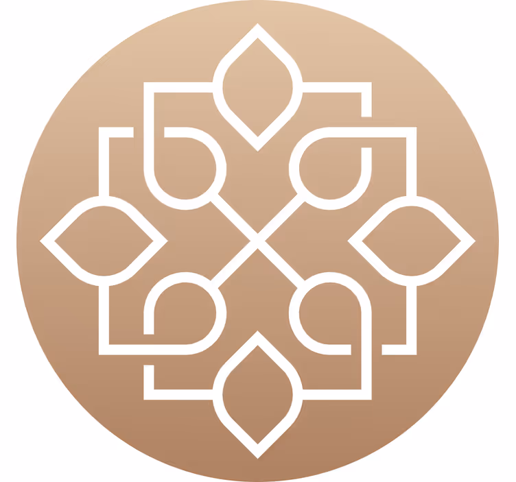 Beżowa roleta z prostym geometrycznym wzorem mandali - TenStickers