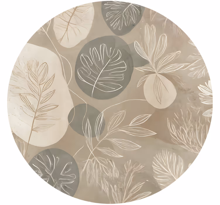 Beżowa roleta w neutralny botaniczny abstrakt - TenStickers