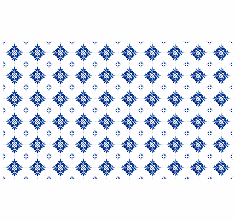 Roleta do sypialni w stylu vintage niebieskie płytki - TenStickers
