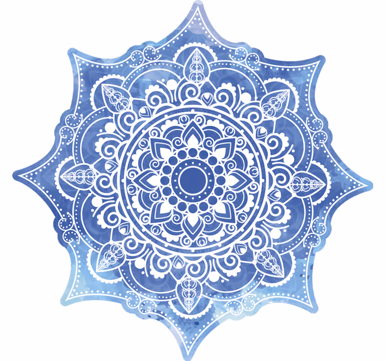 Roleta do sypialni niebieska mandala aquarella - TenStickers