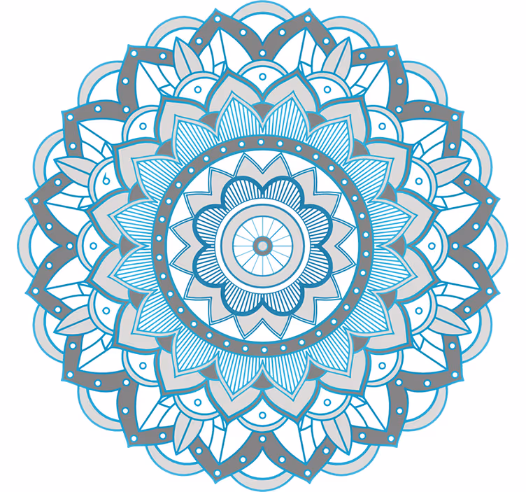 Roleta do sypialni w niebieskim mandala design - TenStickers