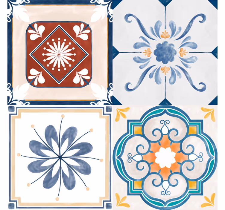 Roleta do sypialni w stylu vintage cztery kafle - TenStickers