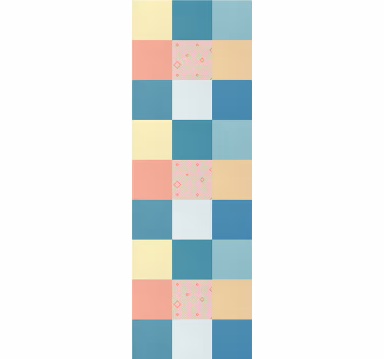 Roleta vintage w kolorowy retro patchwork - TenStickers