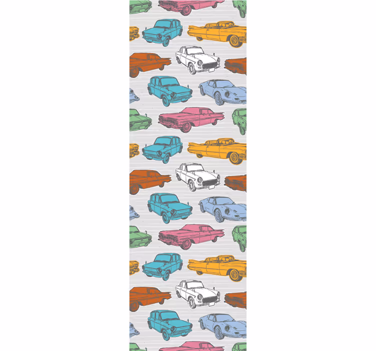 Roleta vintage z kolorowymi klasycznymi autami - TenStickers