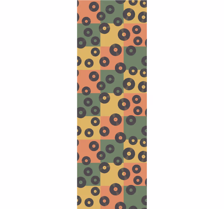 Roleta vintage kolorowy wzór retro winylowych płyt - TenStickers
