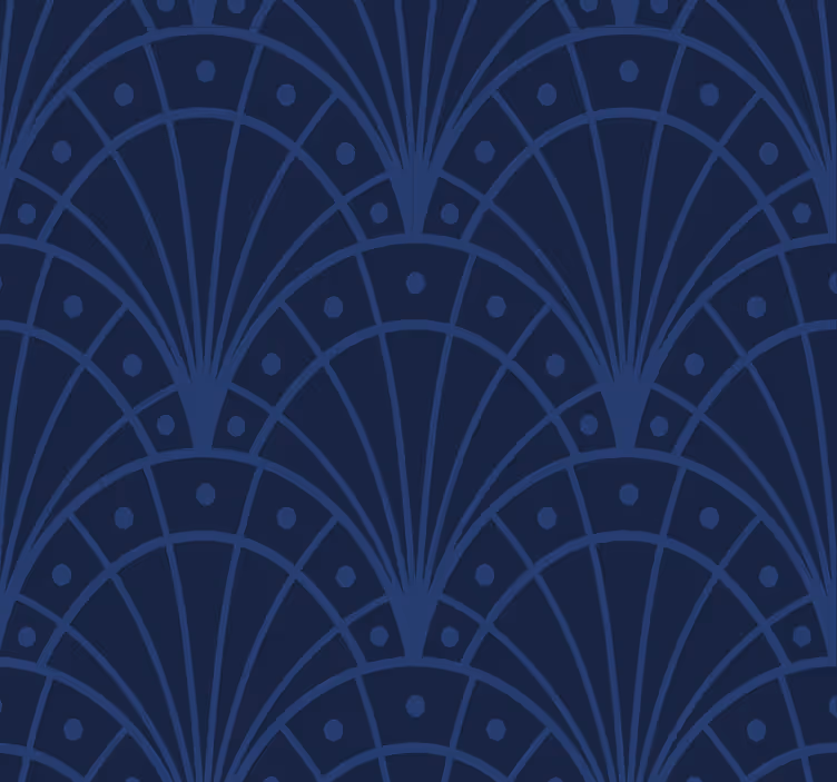 Roleta vintage w morskiej niebieskiej art déco - TenStickers