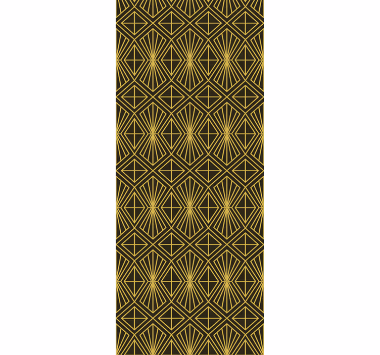 Roleta vintage z geometrycznym wzorem art deco w złocie - TenStickers