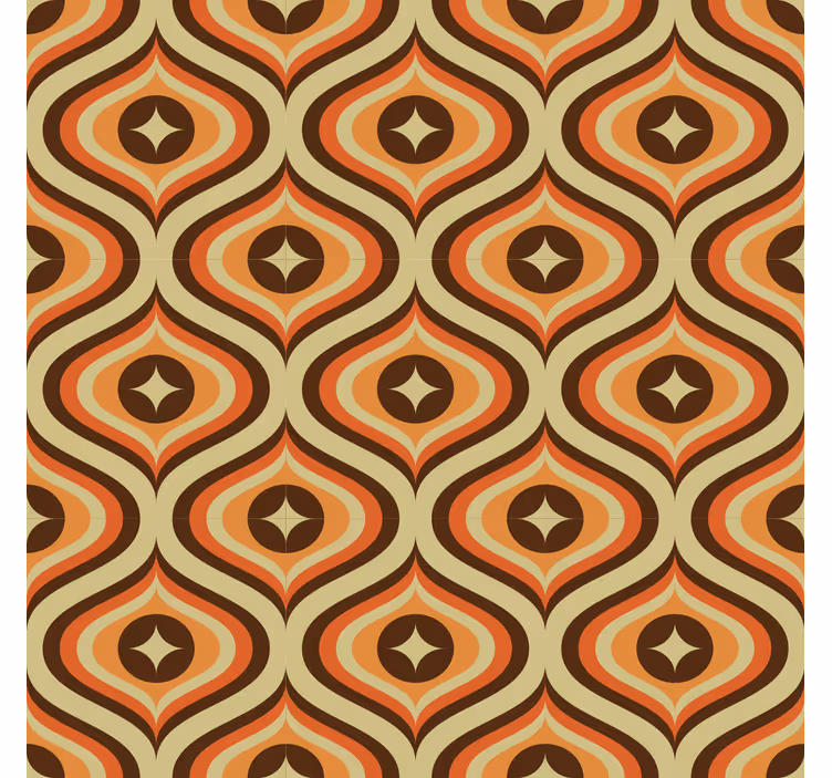 Roleta vintage w retro pomarańczowo-brązowym kolorze - TenStickers