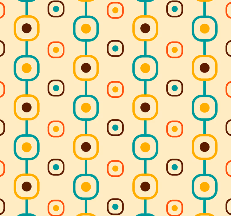 Roleta vintage w geometryczne wzory lat 60. - TenStickers