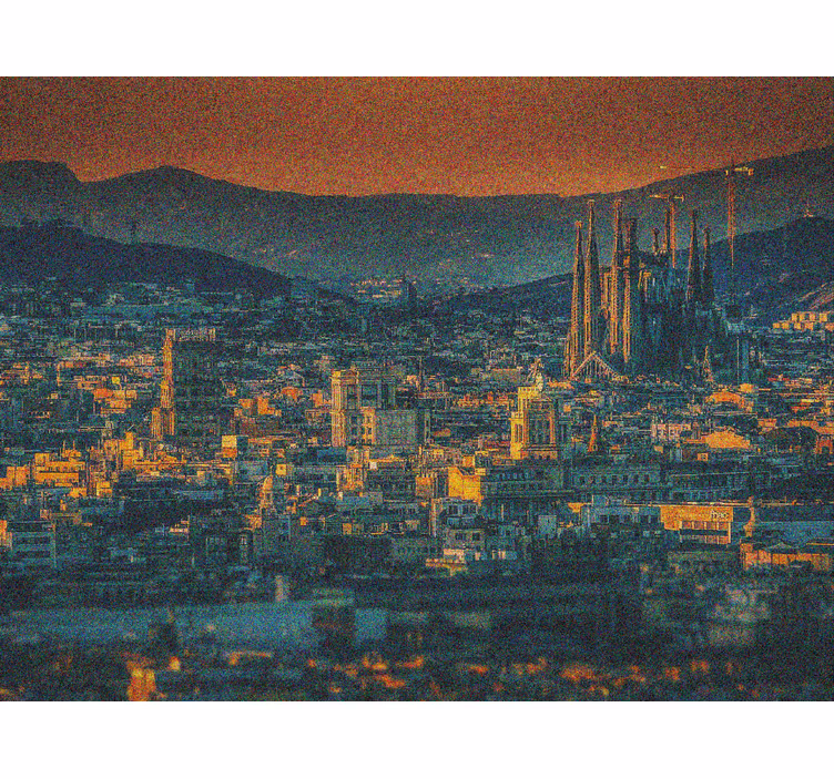 Roleta do salonu barcelona nocą z powietrza - TenStickers