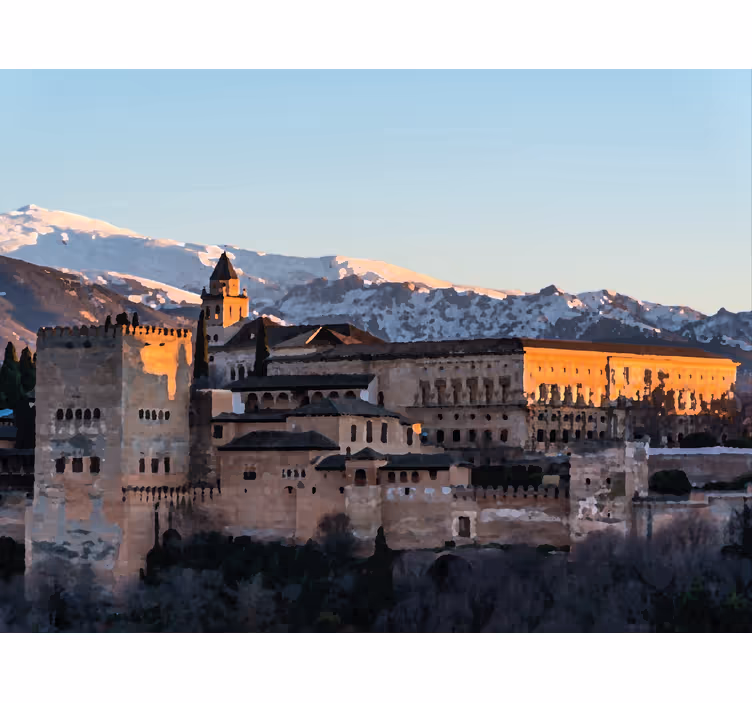 Roleta do salonu alhambra w granadzie wieczorem - TenStickers