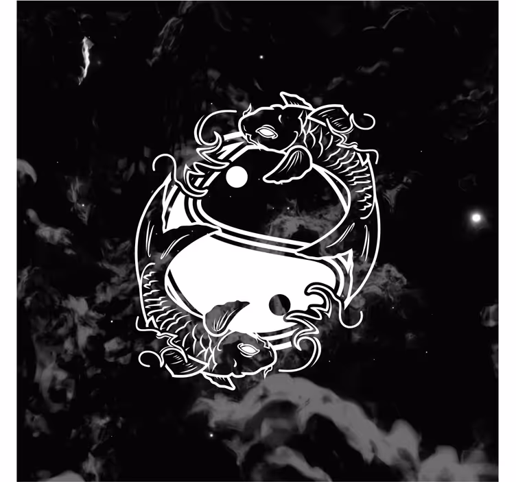 Roleta do salonu rybki yin yang w równowadze - TenStickers