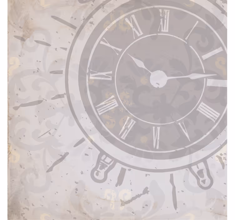 Roleta do salonu zegar w stylu shabby chic z napisem - TenStickers