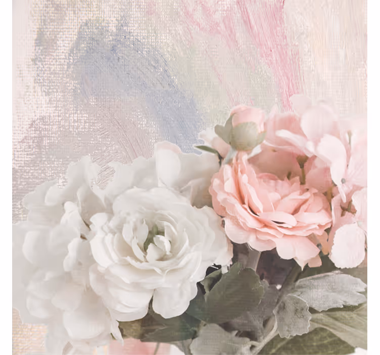 Roleta do salonu kwiaty w różowo-białym stylu shabby chic - TenStickers