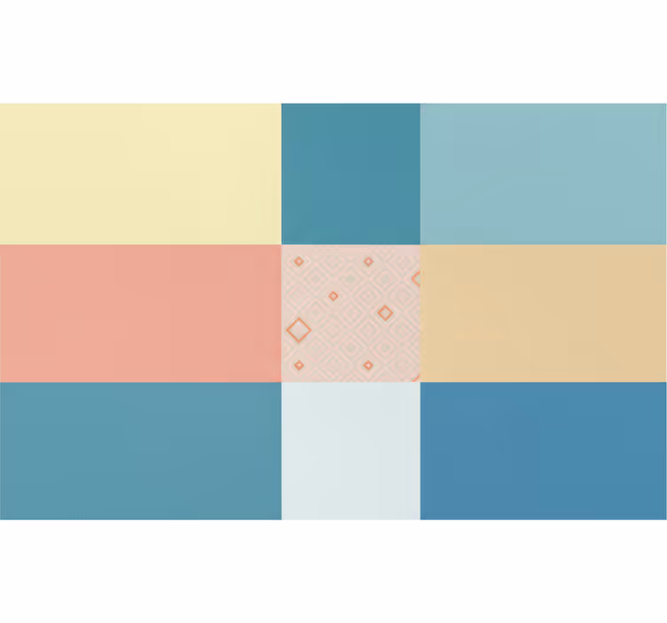 Roleta do salonu w kolorowy retro patchwork - TenStickers